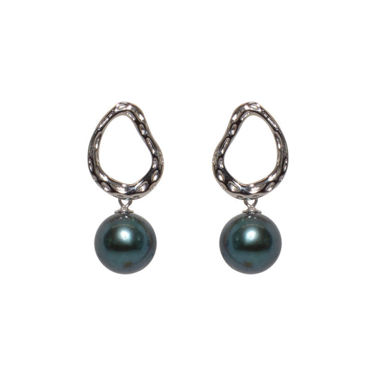 Petite Navy Dali Pearl Studs
