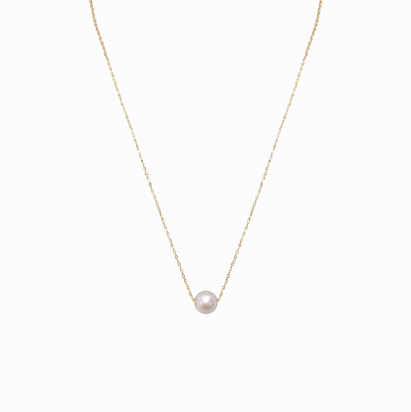 Golden Single Pearl Necklace
