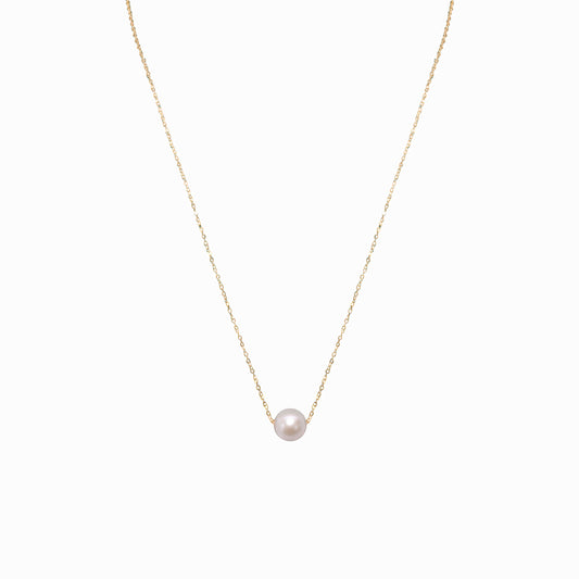 Golden Single Pearl Necklace
