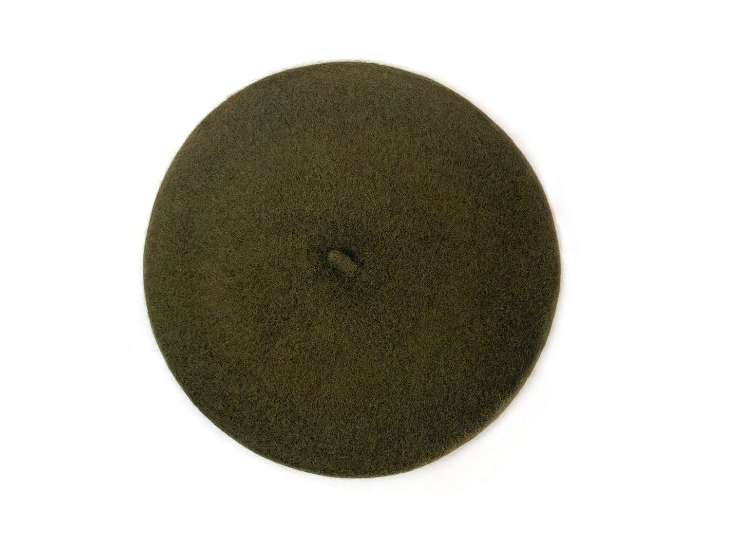 Wool Beret in Khaki Green
