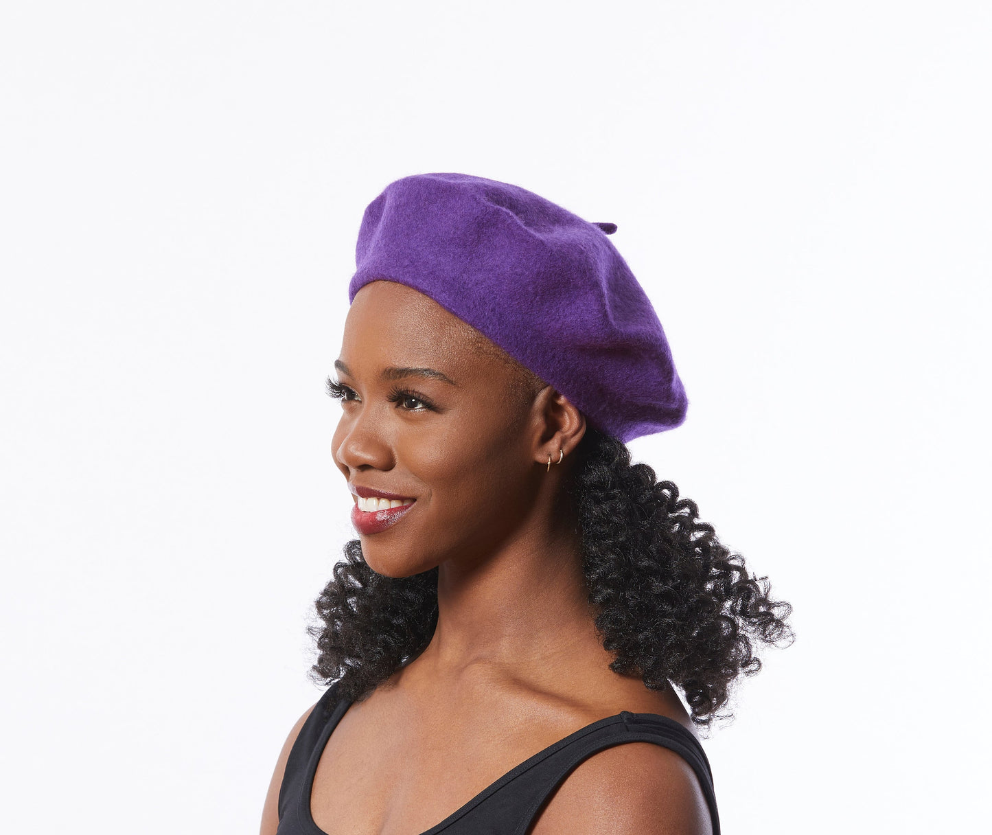 Wool Beret in Purple