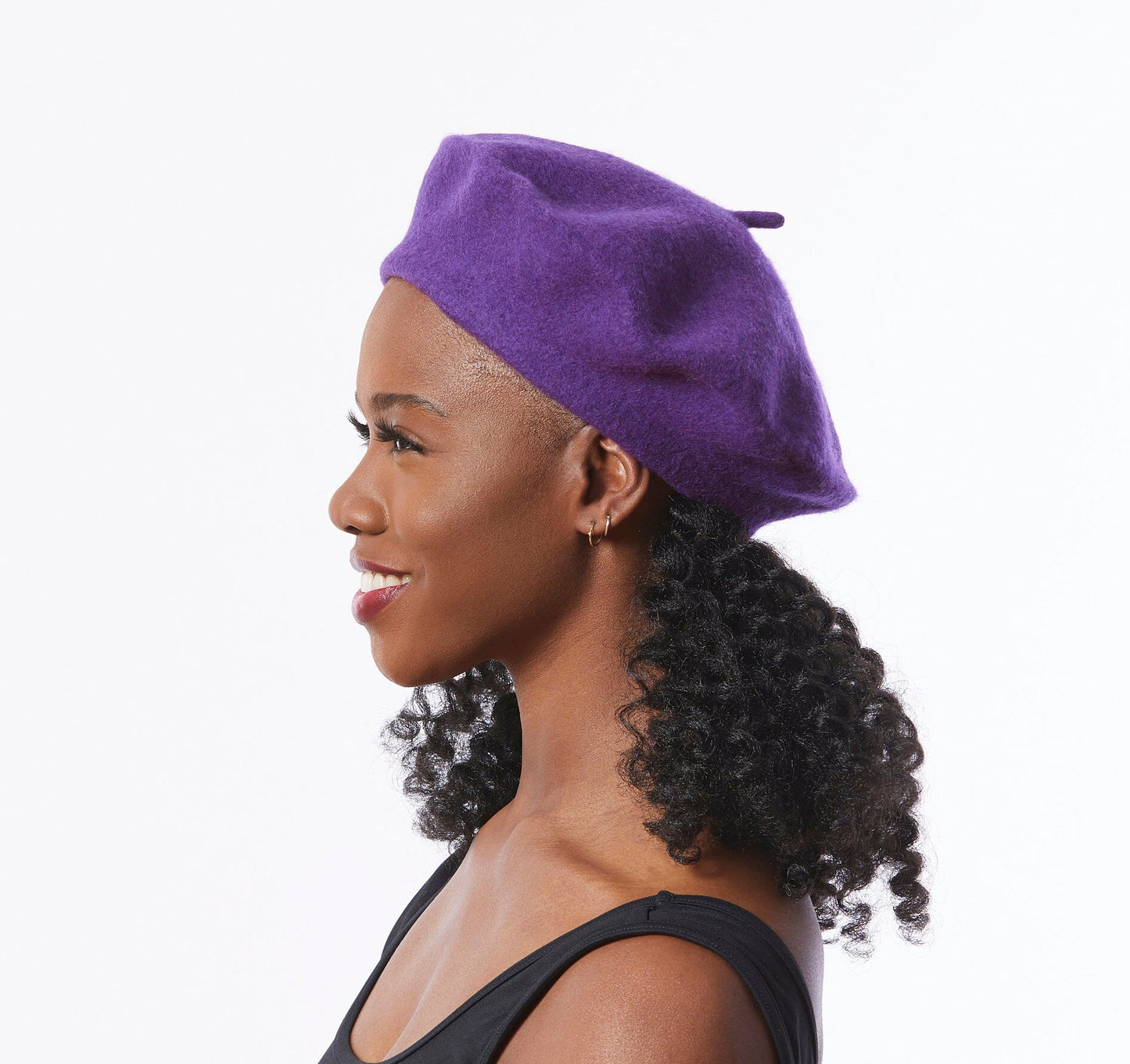 Wool Beret in Purple