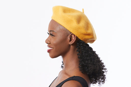 Wool Beret in Yellow