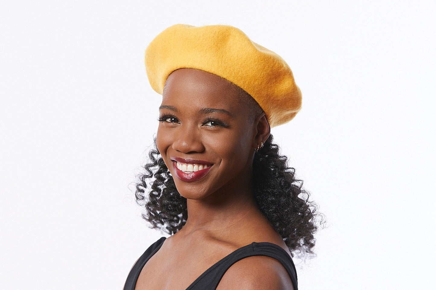 Wool Beret in Yellow