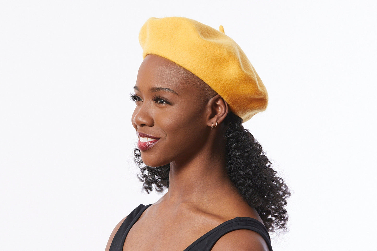 Wool Beret in Yellow