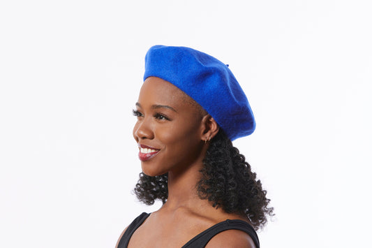 Wool Beret in Cobalt Blue