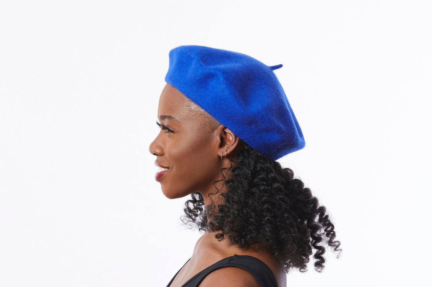 Wool Beret in Cobalt Blue