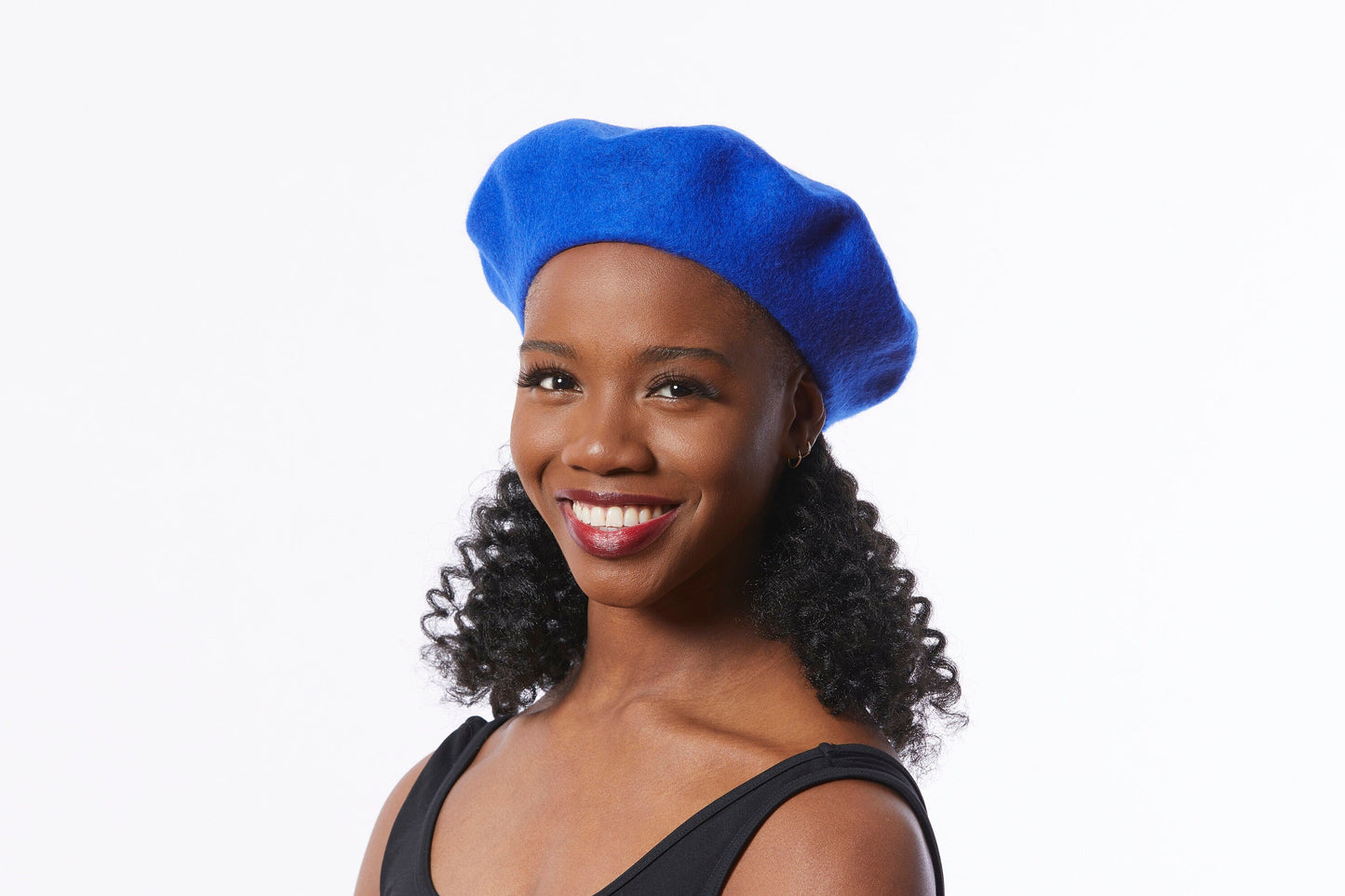 Wool Beret in Cobalt Blue