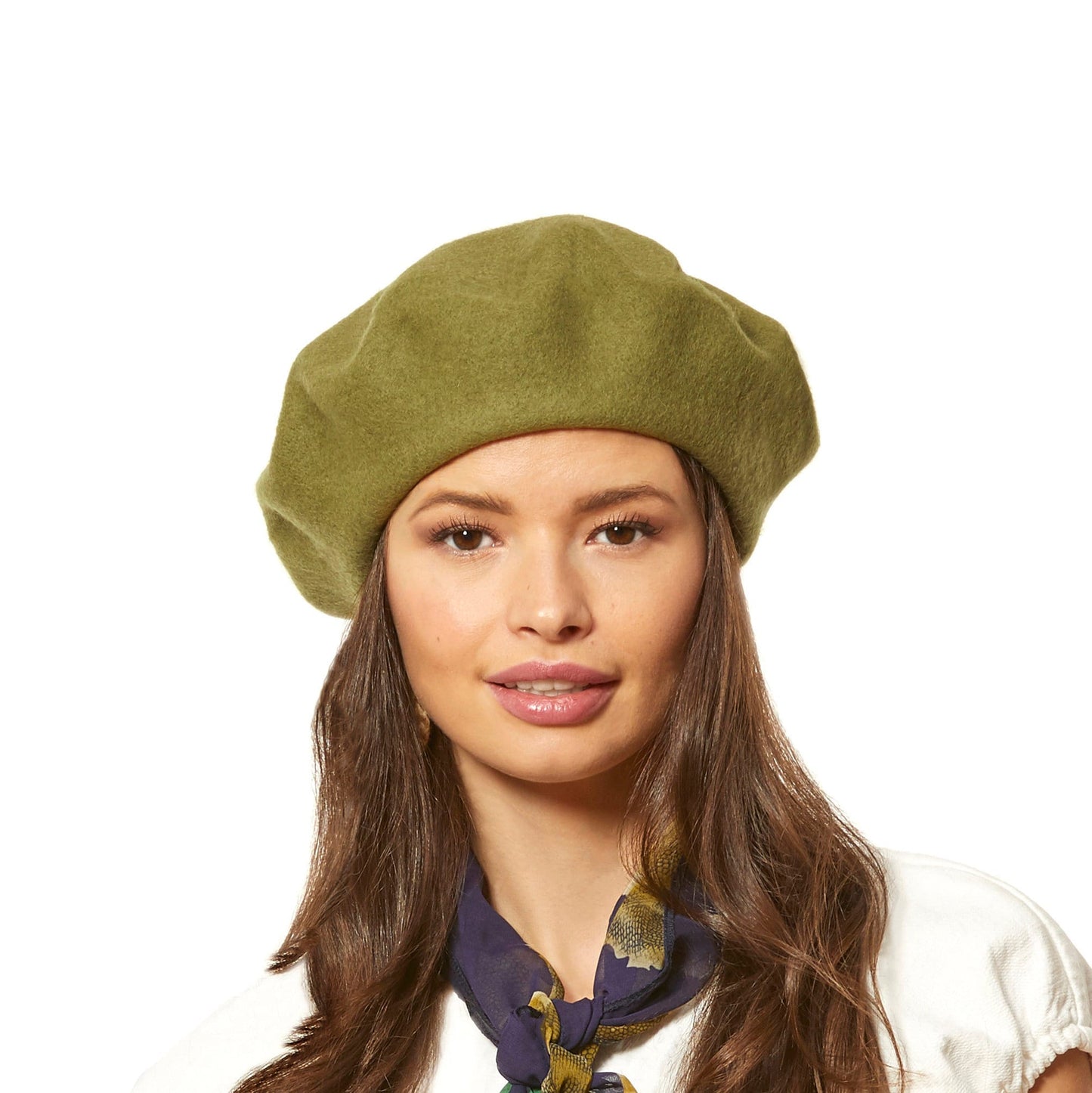 Wool Beret in Olive Green