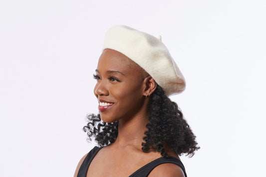Wool Beret in Cream