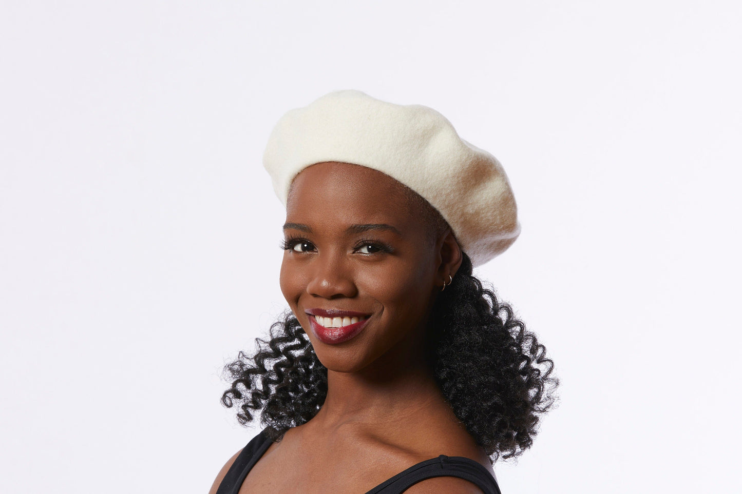Wool Beret in Cream