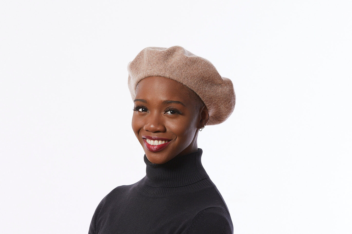 Wool Beret in Beige