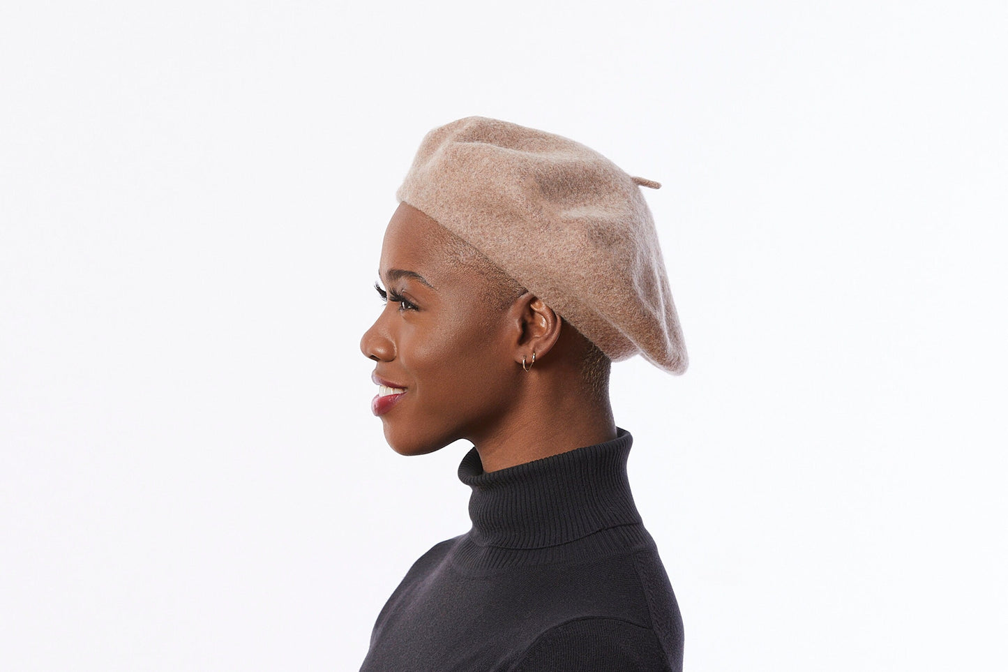Wool Beret in Beige