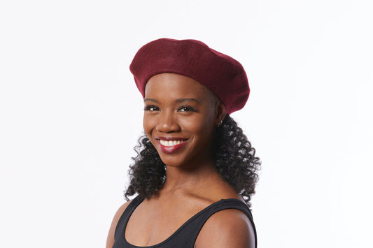 Wool Beret in Burgundy