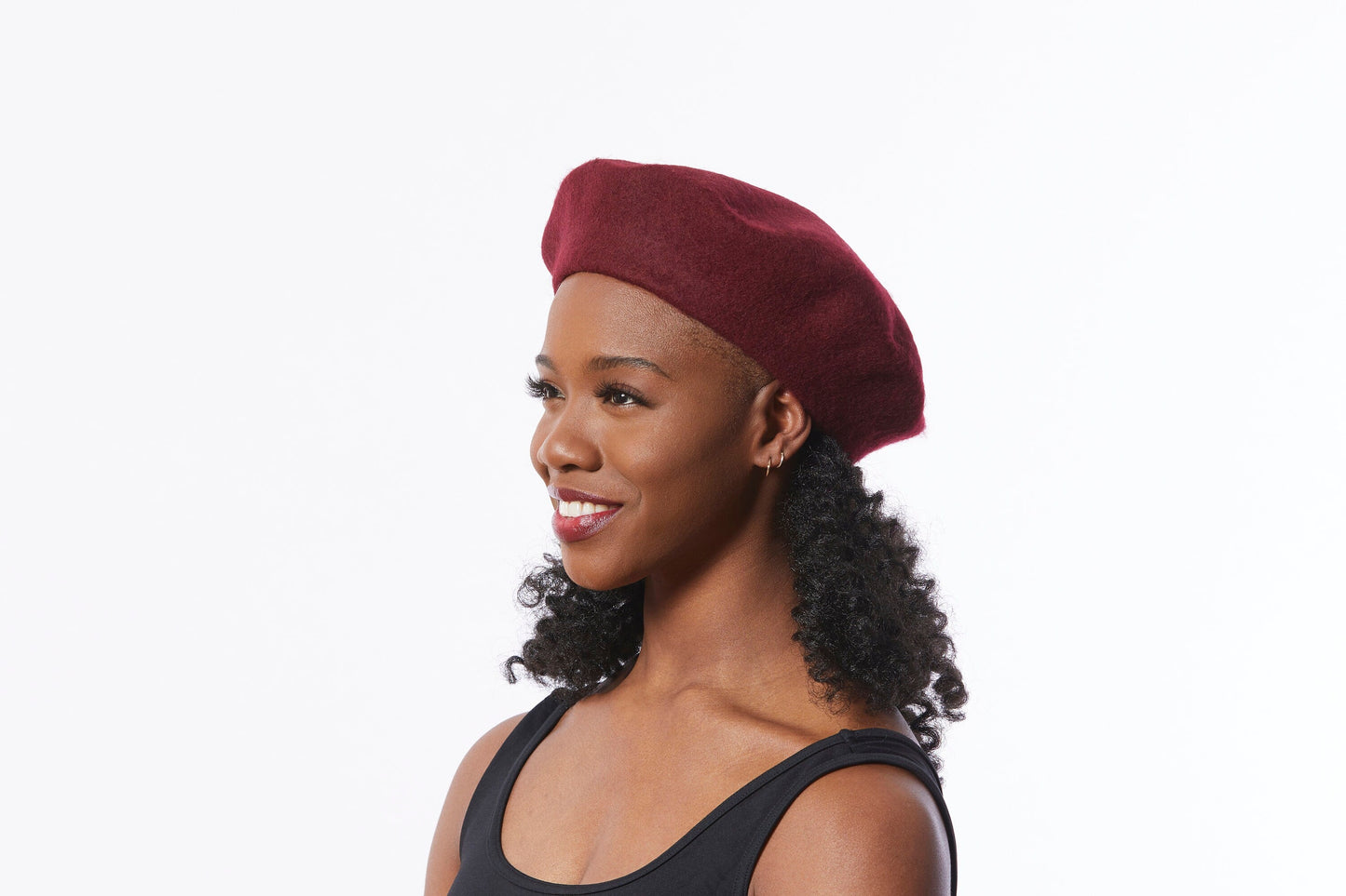 Wool Beret in Burgundy
