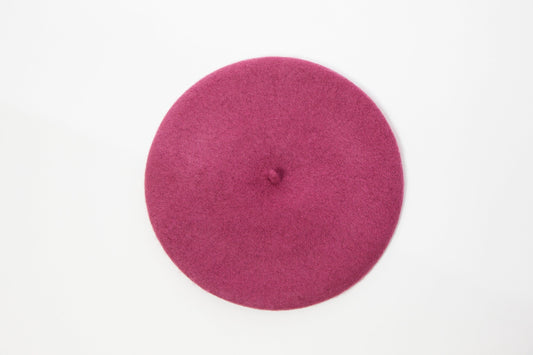 Fuchsia Wool Beret