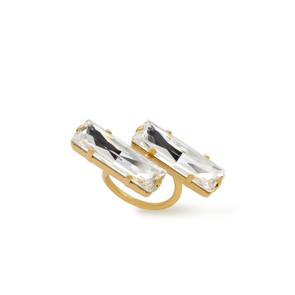 Baguette Crystal Open RIng