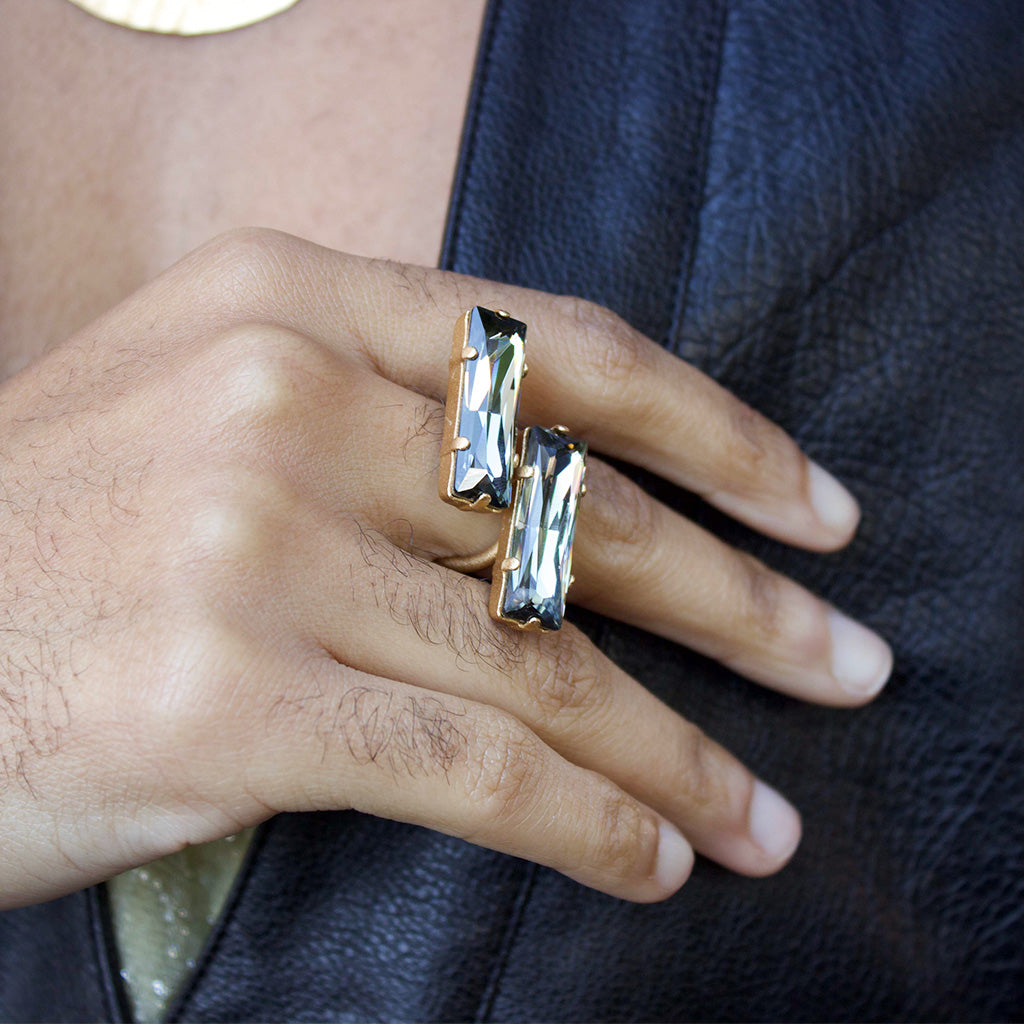 Baguette Crystal Open RIng