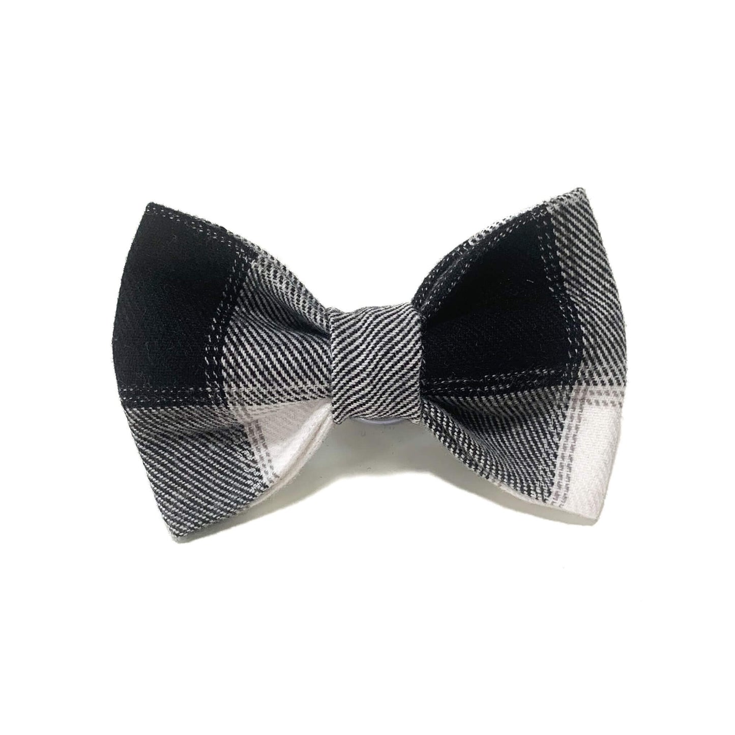 Black and White Plaid Flannel Bow Tie