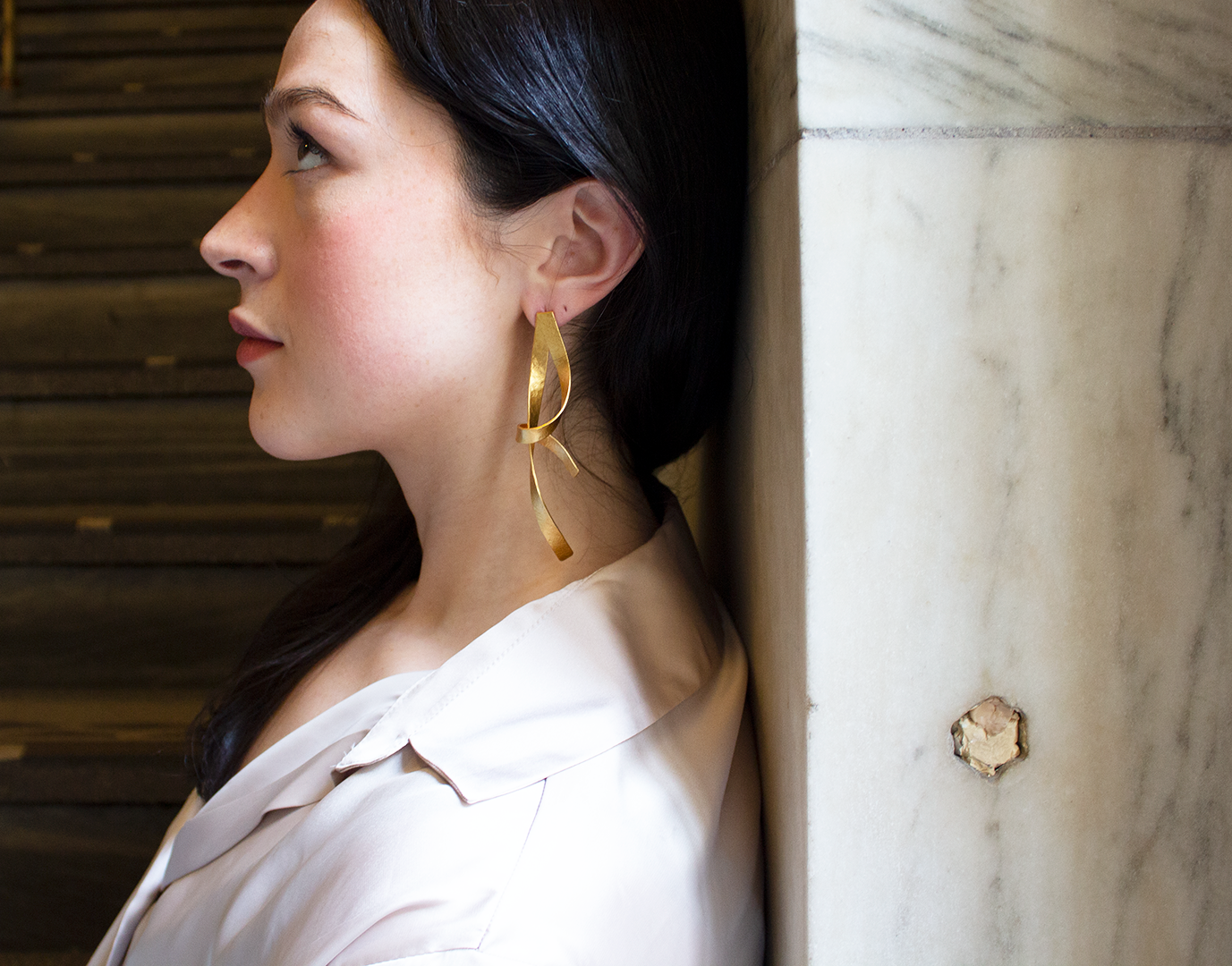 Ribbon Post Earrings
