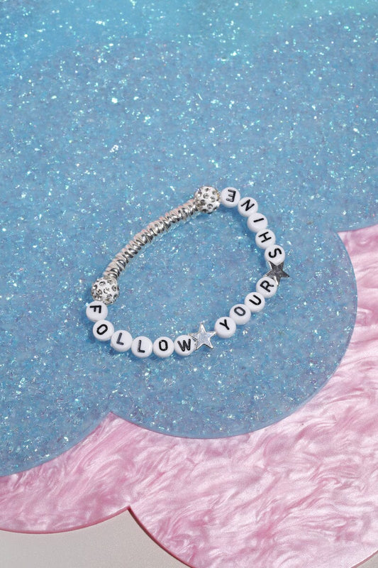 Follow Your Shine Inspirational Beaded Bracelet
