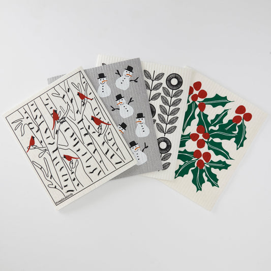 Classic Winter Bundle (4 Swedish Dishcloths)