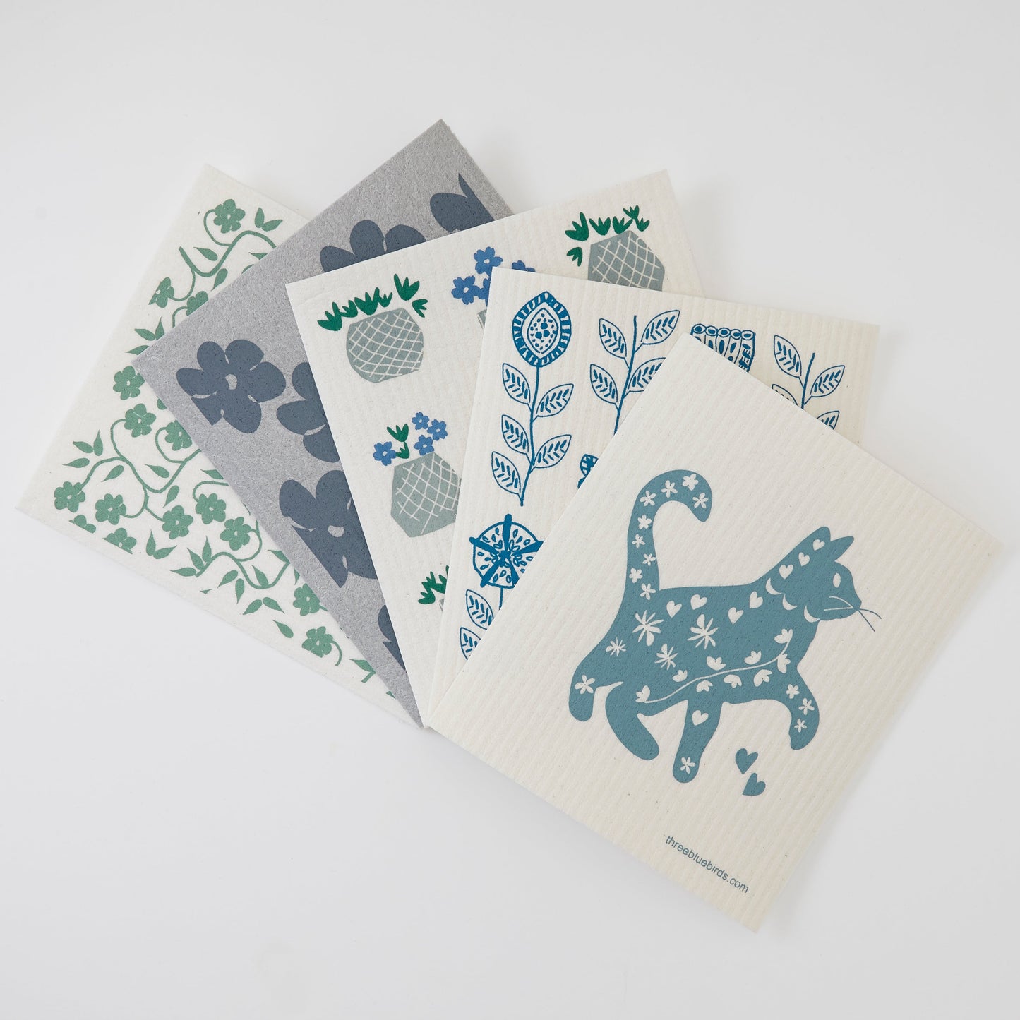 Cool Cat Bundle (5 Swedish Dishcloths)