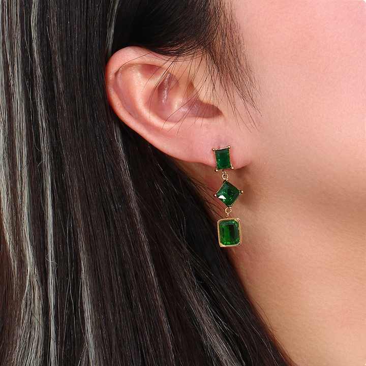 Florence Earrings - Dangle Geometric Shining AAA Zircon drop earrings