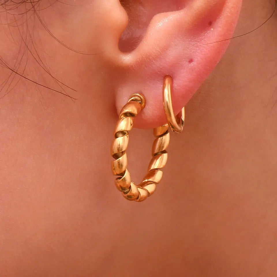 Party Earrings - Anti Tarnish Winding Twisted C Shape Earring