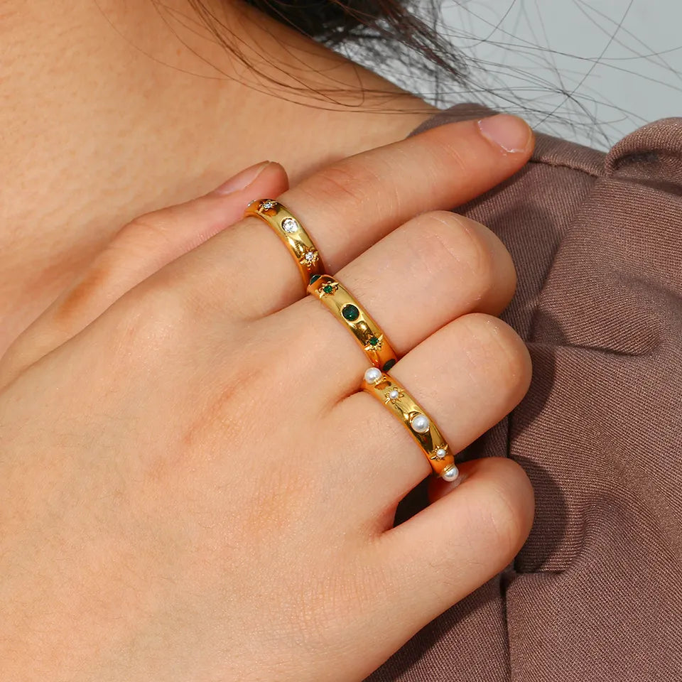Milano Ring - Zircon Pearl Flower