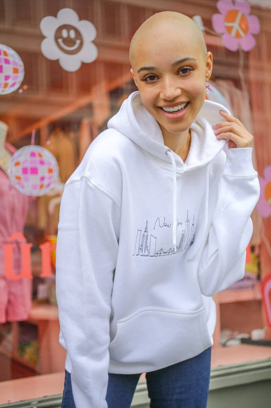 New York Skyline Embroidered Hoodie