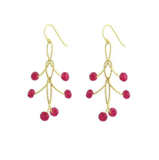 Ruby Triple "Orbits" Earrings