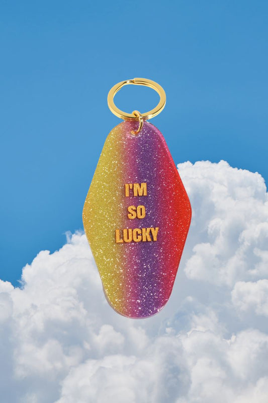 I'm So Lucky Motel Keychain