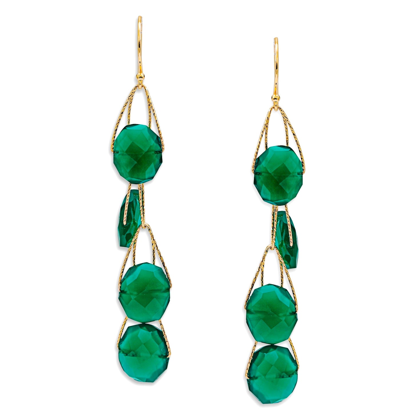Emerald Green Onyx  "Academy" Earring | Gold