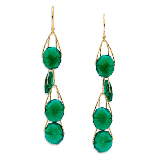 Emerald Green Onyx  "Academy" Earring | Gold