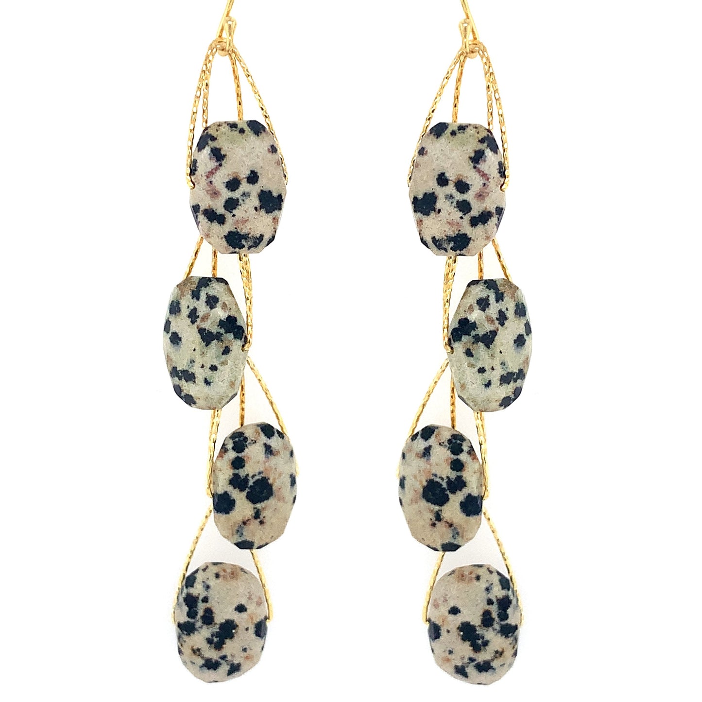 Dalmation Jasper "Academy" Earring | Gold