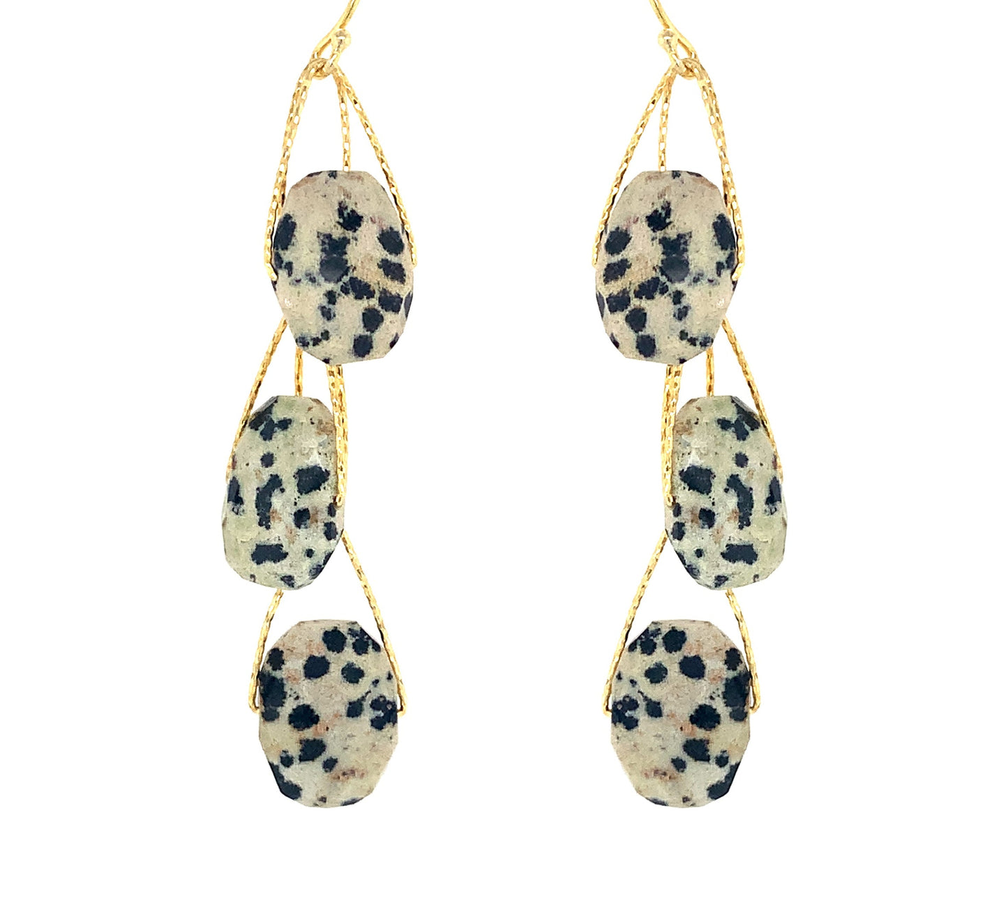 Dalmation Jasper "Academy" Earring | Gold