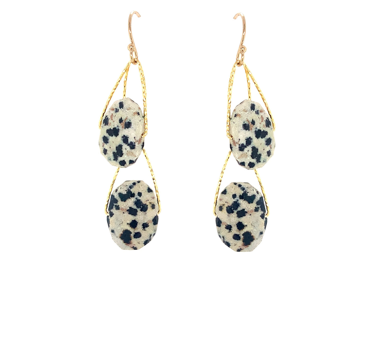 Dalmation Jasper "Academy" Earring | Gold