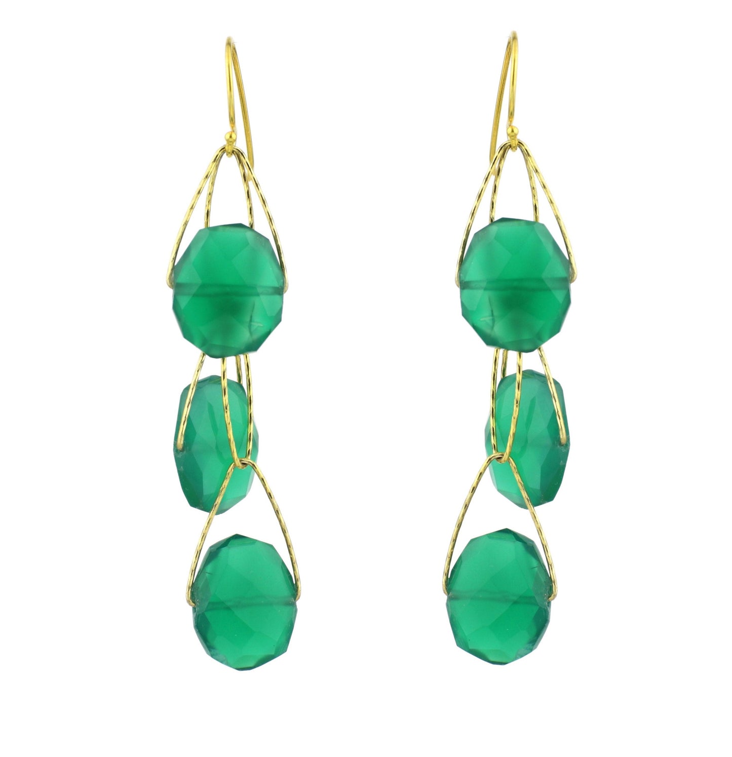 Emerald Green Onyx  "Academy" Earring | Gold