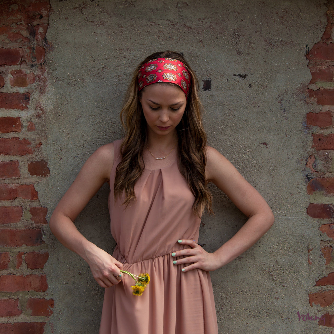 Silk Headband in Red