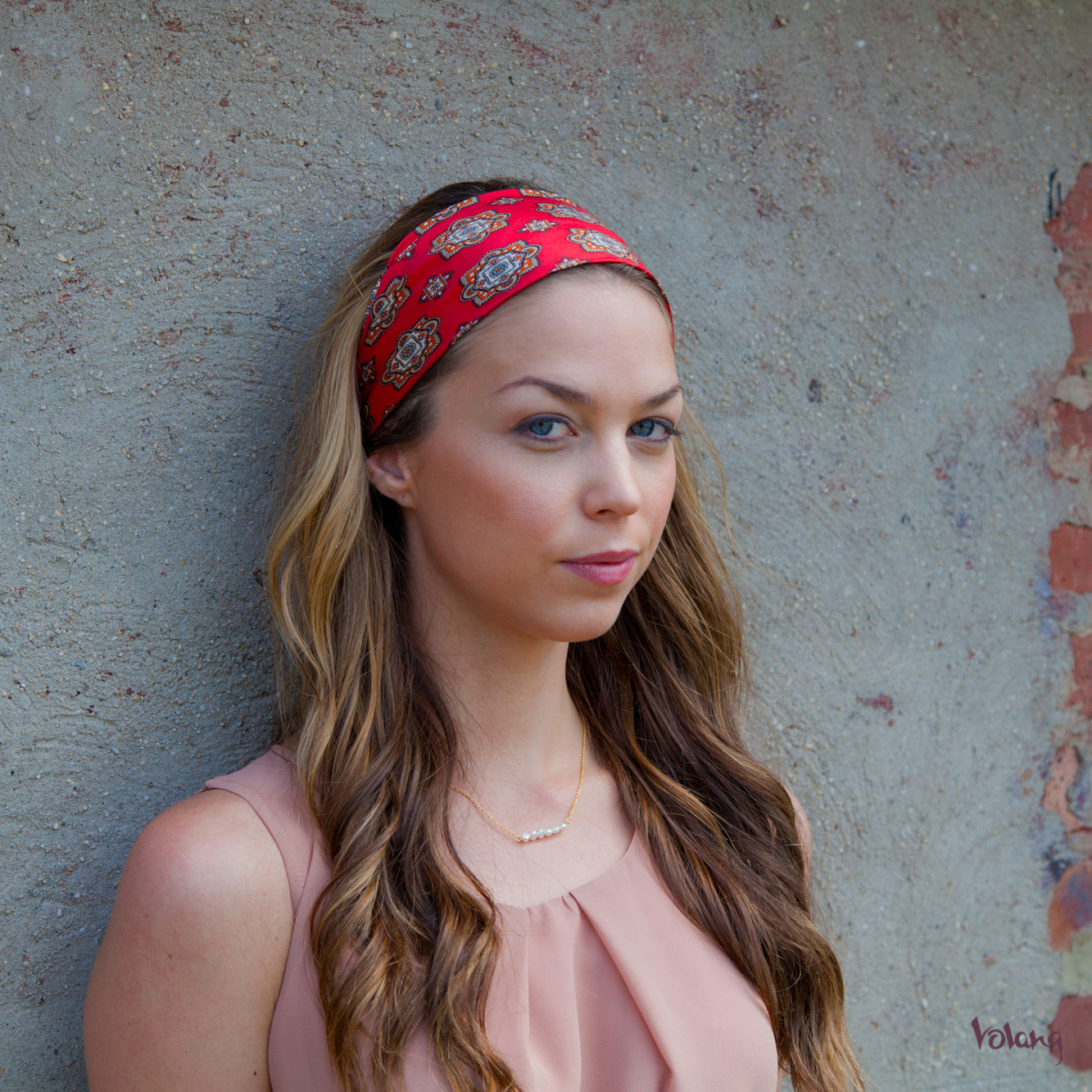 Silk Headband in Red