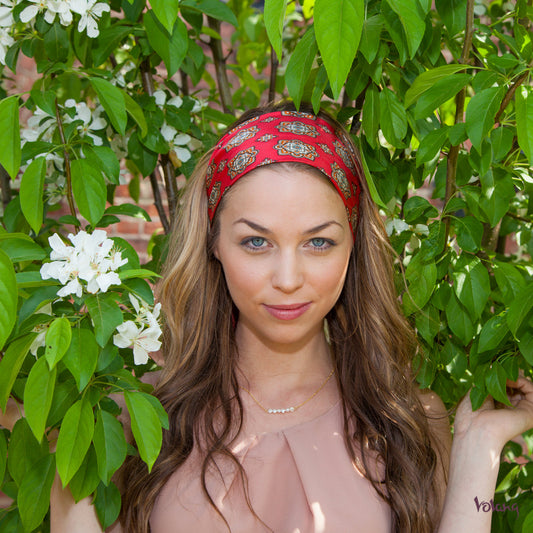 Silk Headband in Red