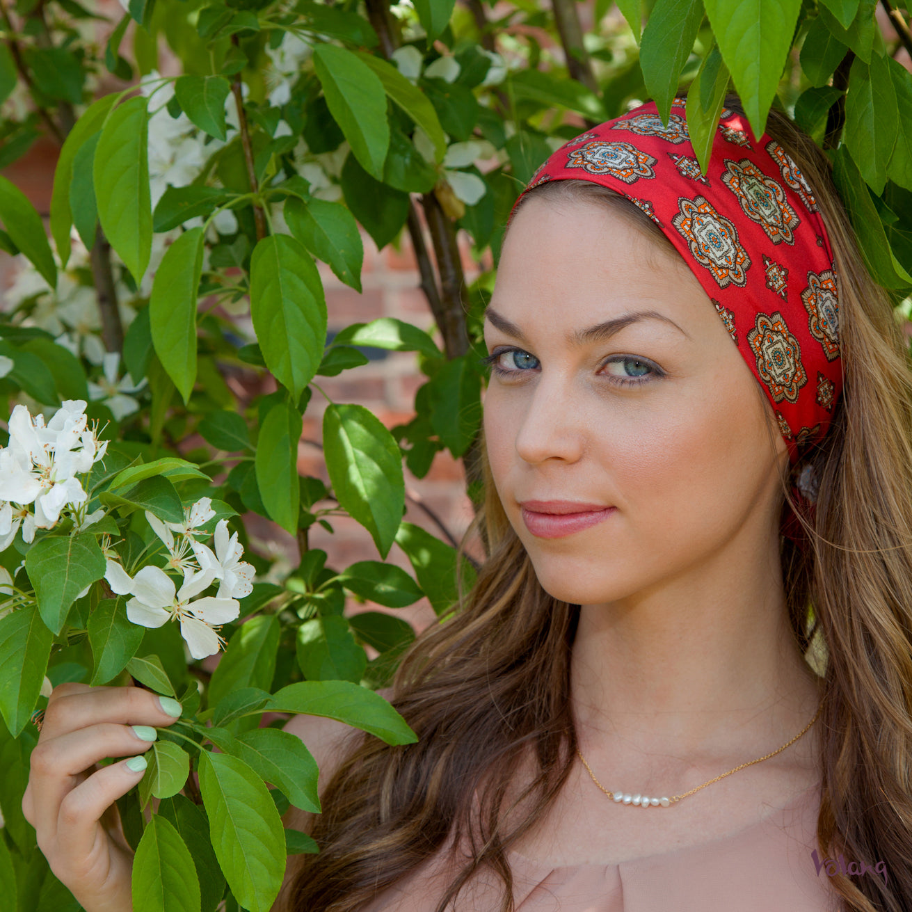 Silk Headband in Red