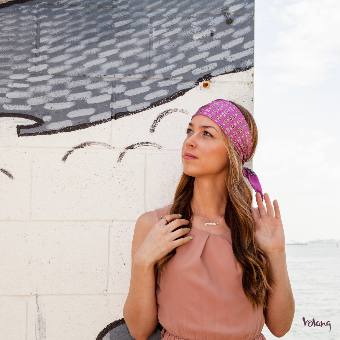 Silk Headband in Hot Pink