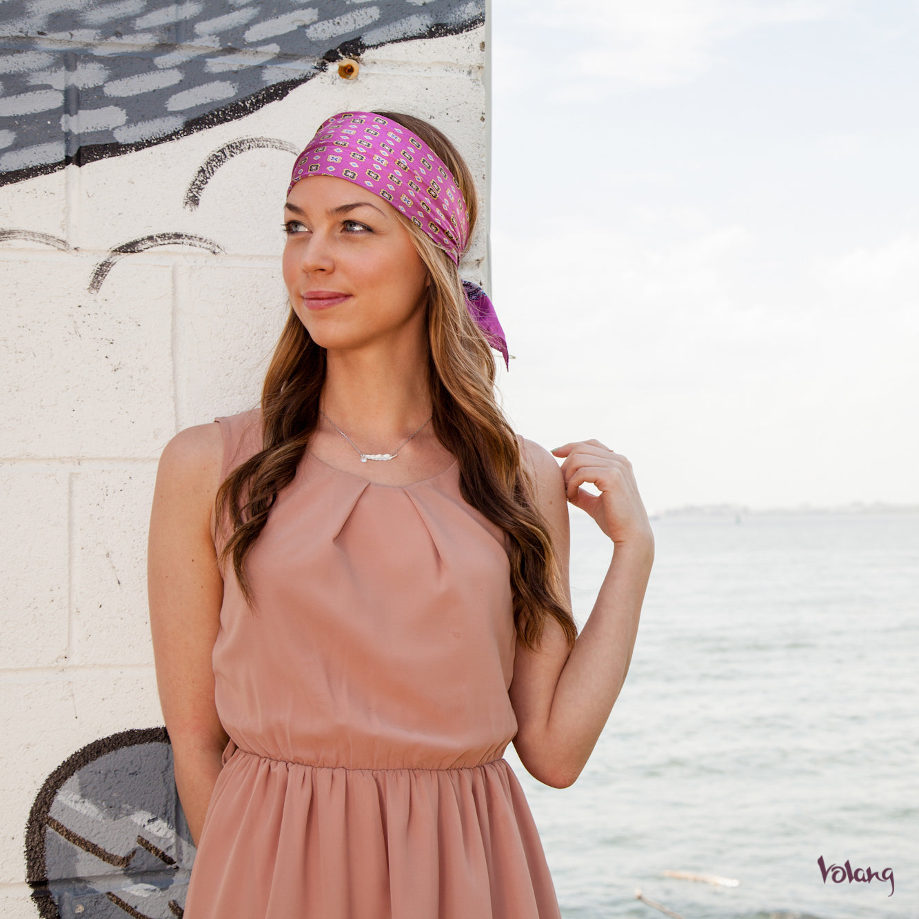 Silk Headband in Hot Pink
