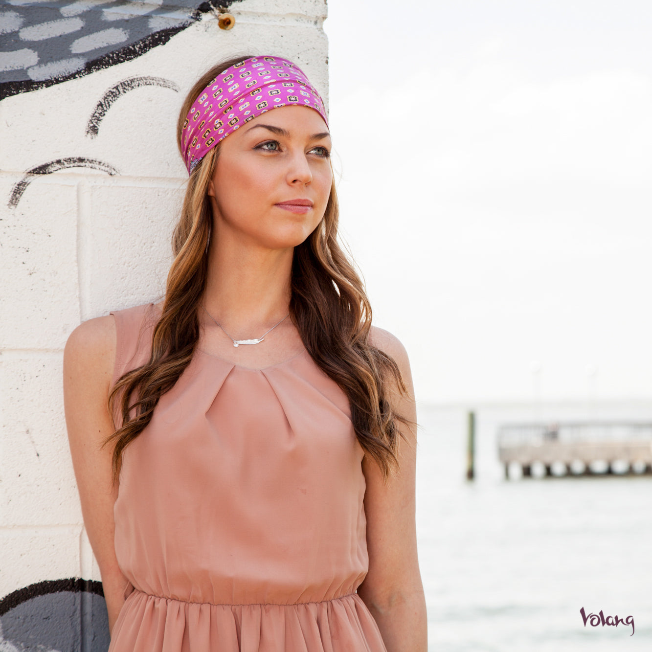 Silk Headband in Hot Pink
