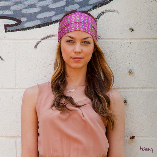 Silk Headband in Hot Pink