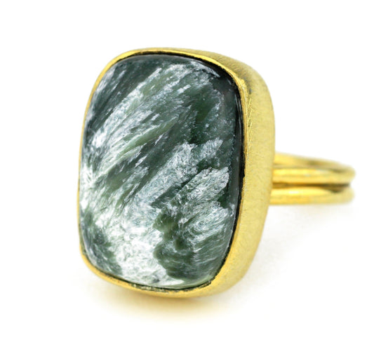 Seraphinite 10kt Gold Ring